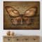 Designart - Vintage Butterfly In Earth Tones - Vintage Print on Natural Pine Wood